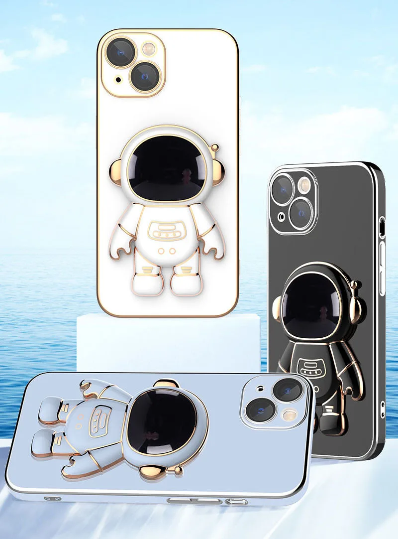 Fashion astronaut stand back cover deluxe plated phone case,back cover fashion astronaut for iPhone 14 new case