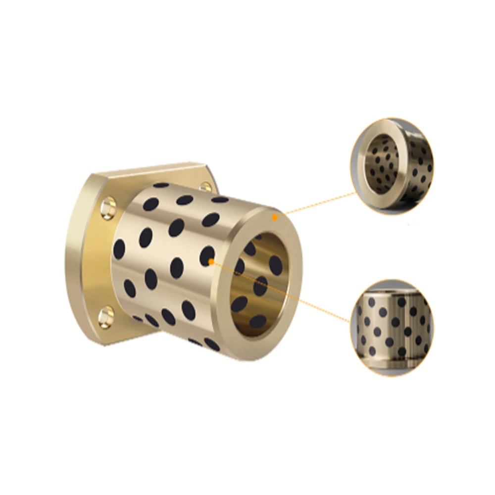 Oilless Phospor Bronze Bushing Brass Steel Graphite Solid Lubricating Graphite Bushes Bearing