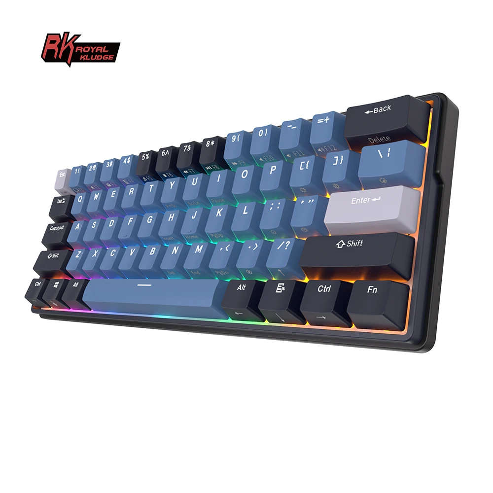 Royal Kludge RK61 Plus cheap mechanical keyboard custom ABS keycaps 60% ergonomic rgb gaming mechanical keyboard hot swap
