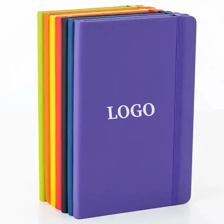 Wholesale Personalized A5 with Elastic Strap Hardcover Notebook Pu Leather Notebook Custom School Dairy Journal book