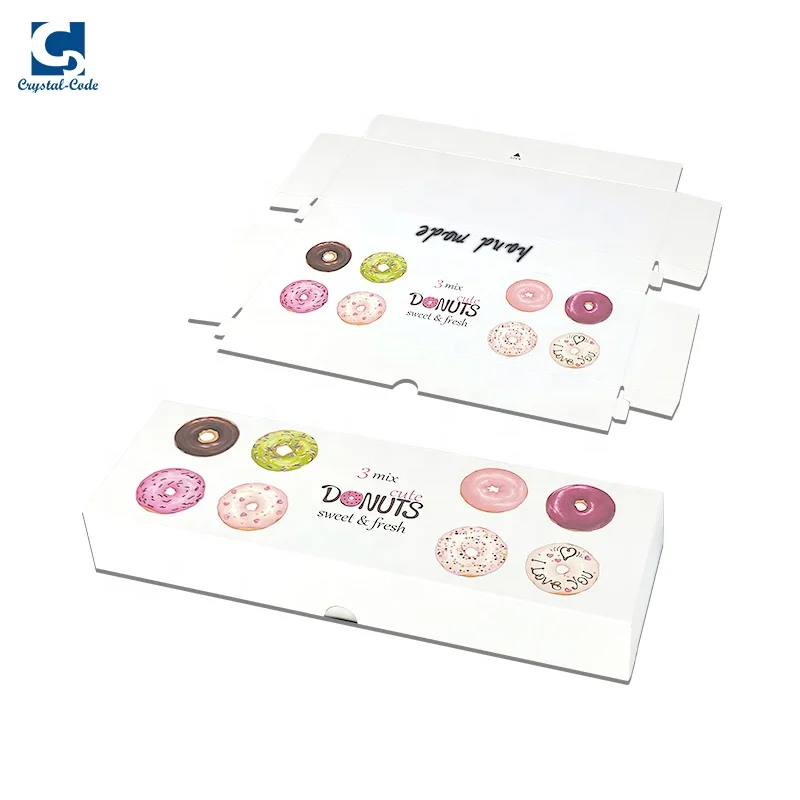 For Pastries Cookie Transparent Lid Package Macaroon Round White Boxes Brown Big Plastic Print Pastry Box
