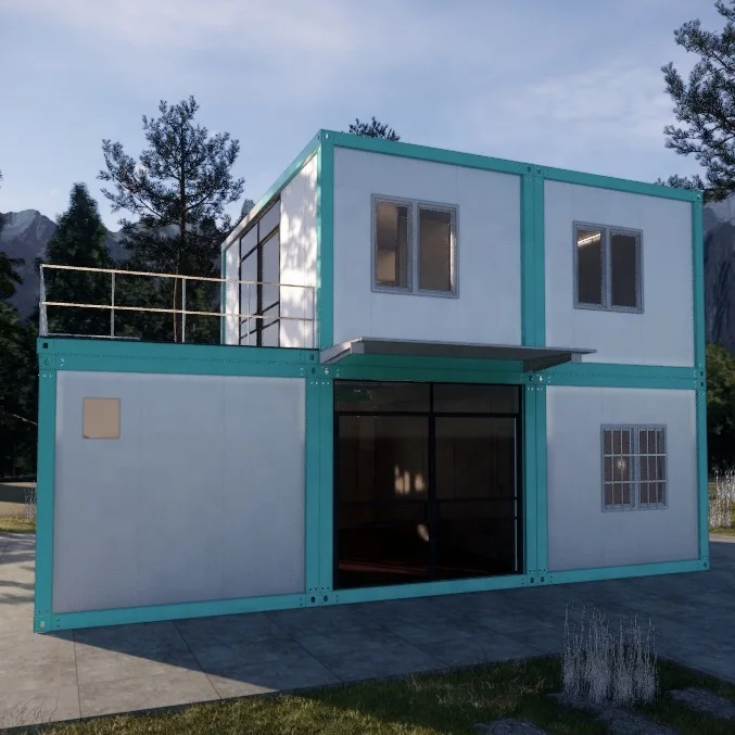 double story prefabricated light steel structural sandwich panel mobile homes cheap price prefab container houses for living