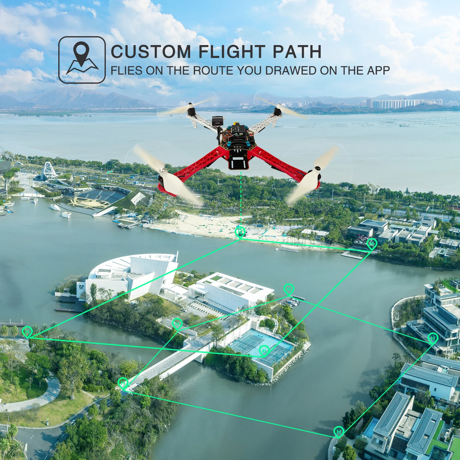 The Youth Education DIY Quadcopter RC Drone F450 RTF with Flight Controller MINI PIXHAWK TS100GPS T8FB Radio and R8FM Receiver