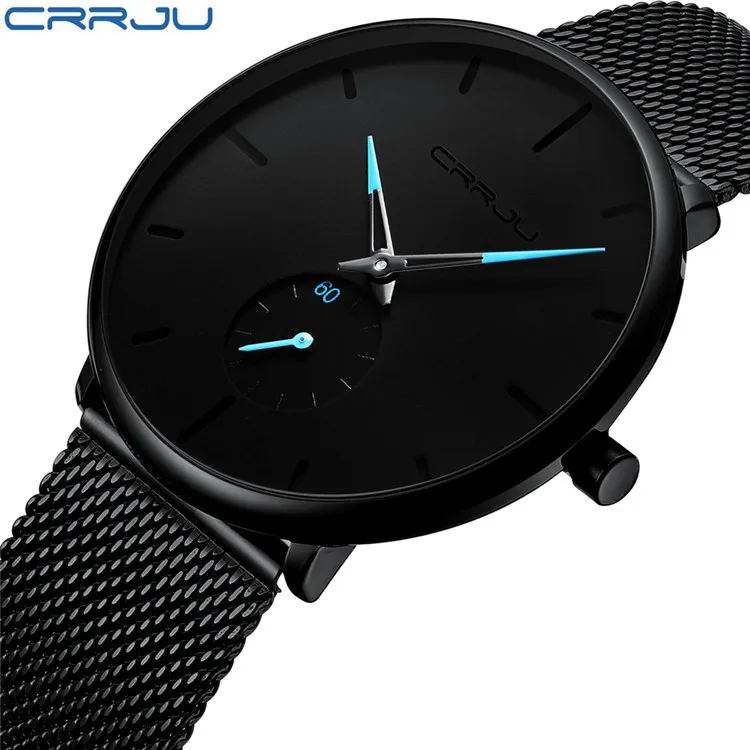CRRJU 2150 Top Luxury Business Fashion Wristwatch Mesh Band Strap 3ATM Waterproof Best High Quality Sport Quartz Clock Watch