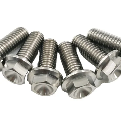 Grade 5 Titanium Hex Torx Flange Bolt 10mm M8 M5  Bike Bolts Screw Motorcycle Titanium Flanged Bolt