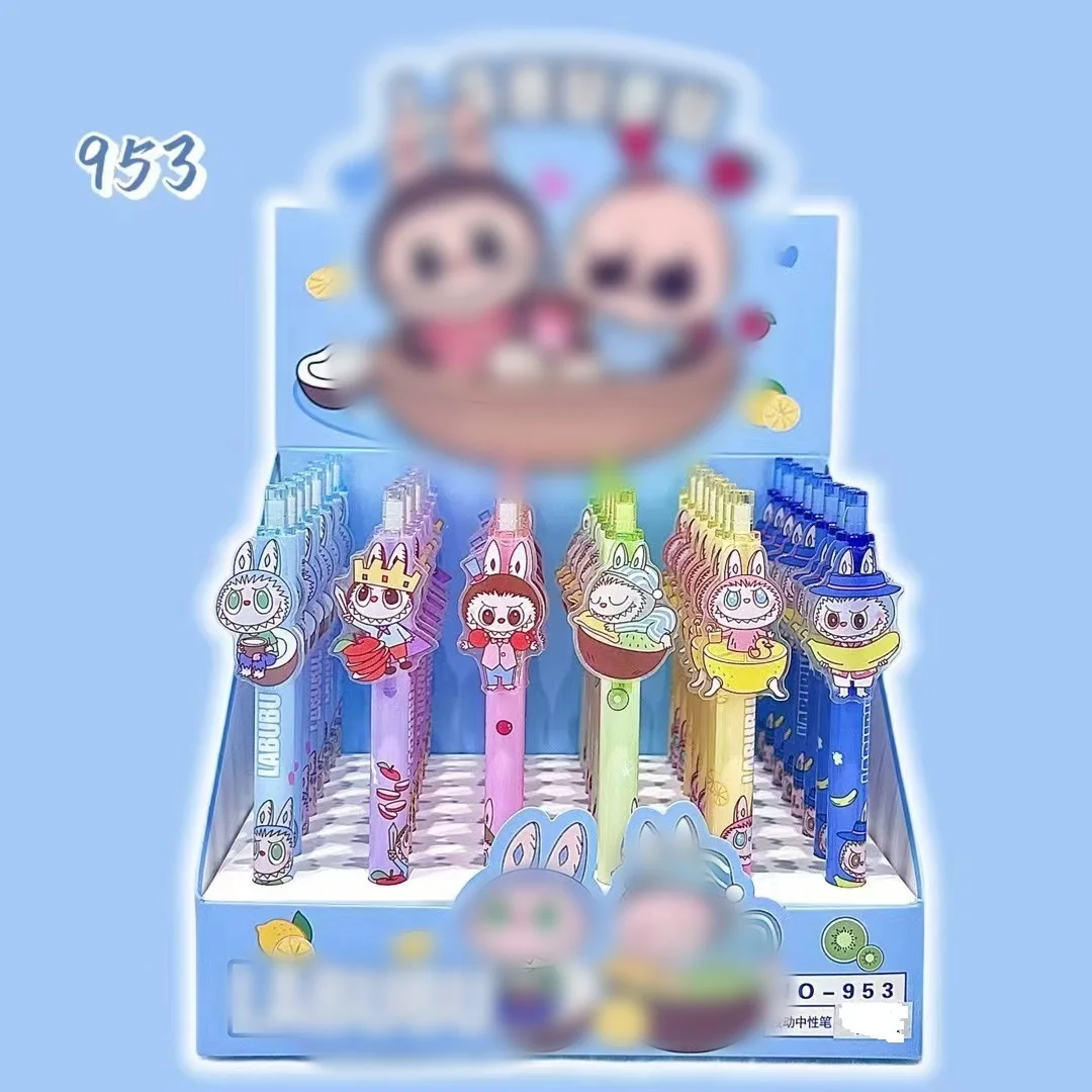 kawaii labubu Ballpoint Pen anime cute figure gel pen Monster office school stationery supplies wholesale