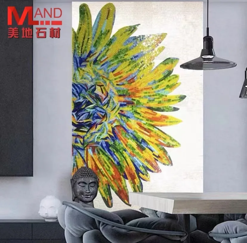Customized  Handmade glass mosaic  mural  background