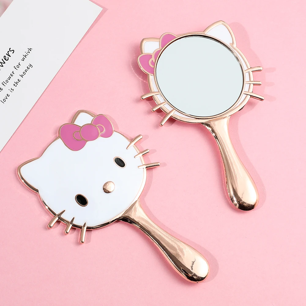 Косметическое зеркало Kawaii Kitty Cat ручное косметическое для девочек инструменты макияжа ручка милое