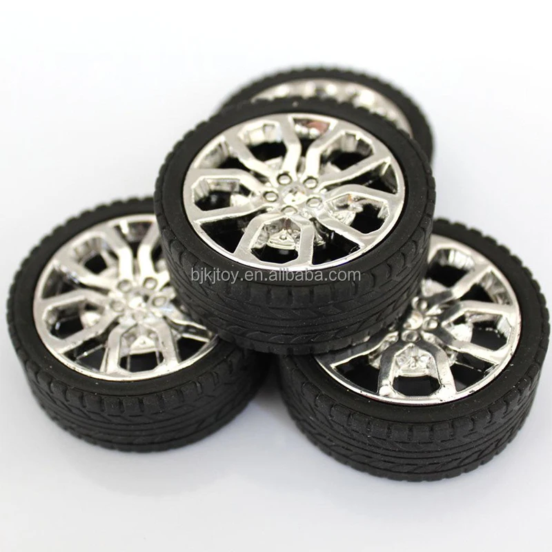 2.5*45mm Mini Toy Car Plastic Wheel Rubber Tire Set 4pcs/set Toy Car Steering Wheel