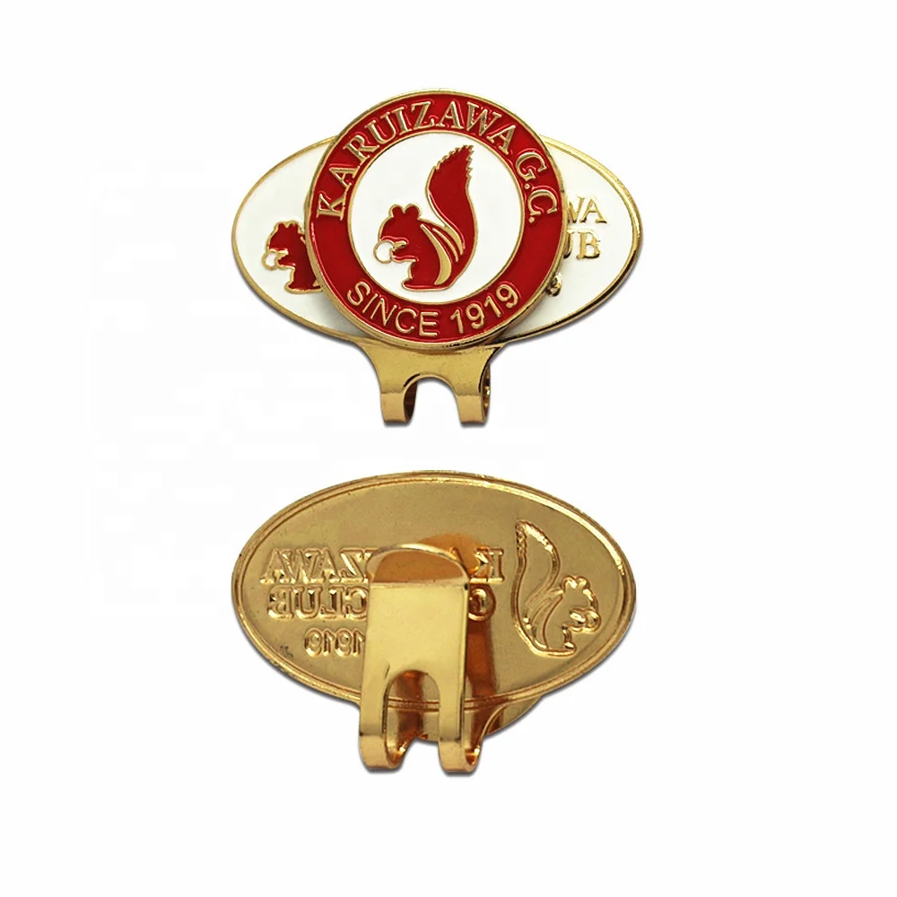 New Style Golf Club Accessories Print Enamel Metal Magnetic Ball Marker Hat Clip