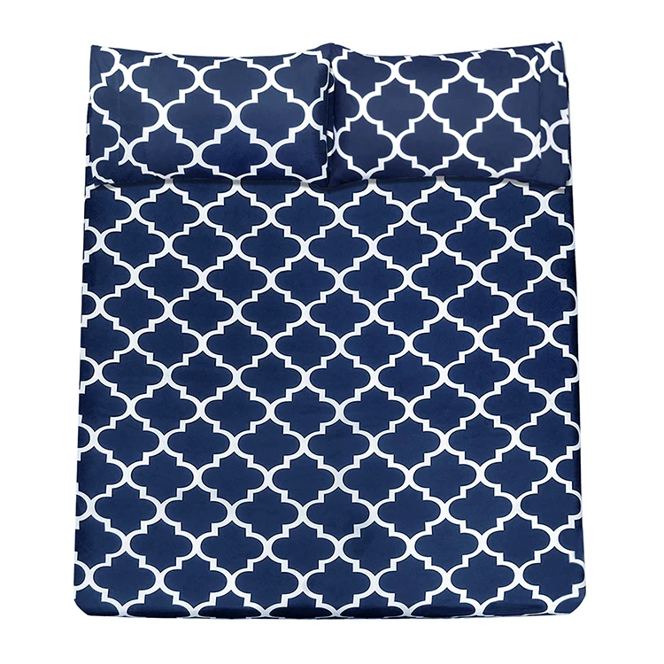 Wholesale soft embroider 1800 thread count soft microfiber printed bed sheet set kids sheet set