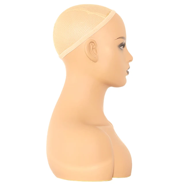 DC-487b Mannequin Head With Shoulders African American Female PVC Material
