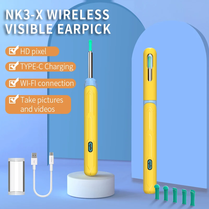 WIFI wireless  waterproof camera Silica gel ear cleaning otoscope endoscope