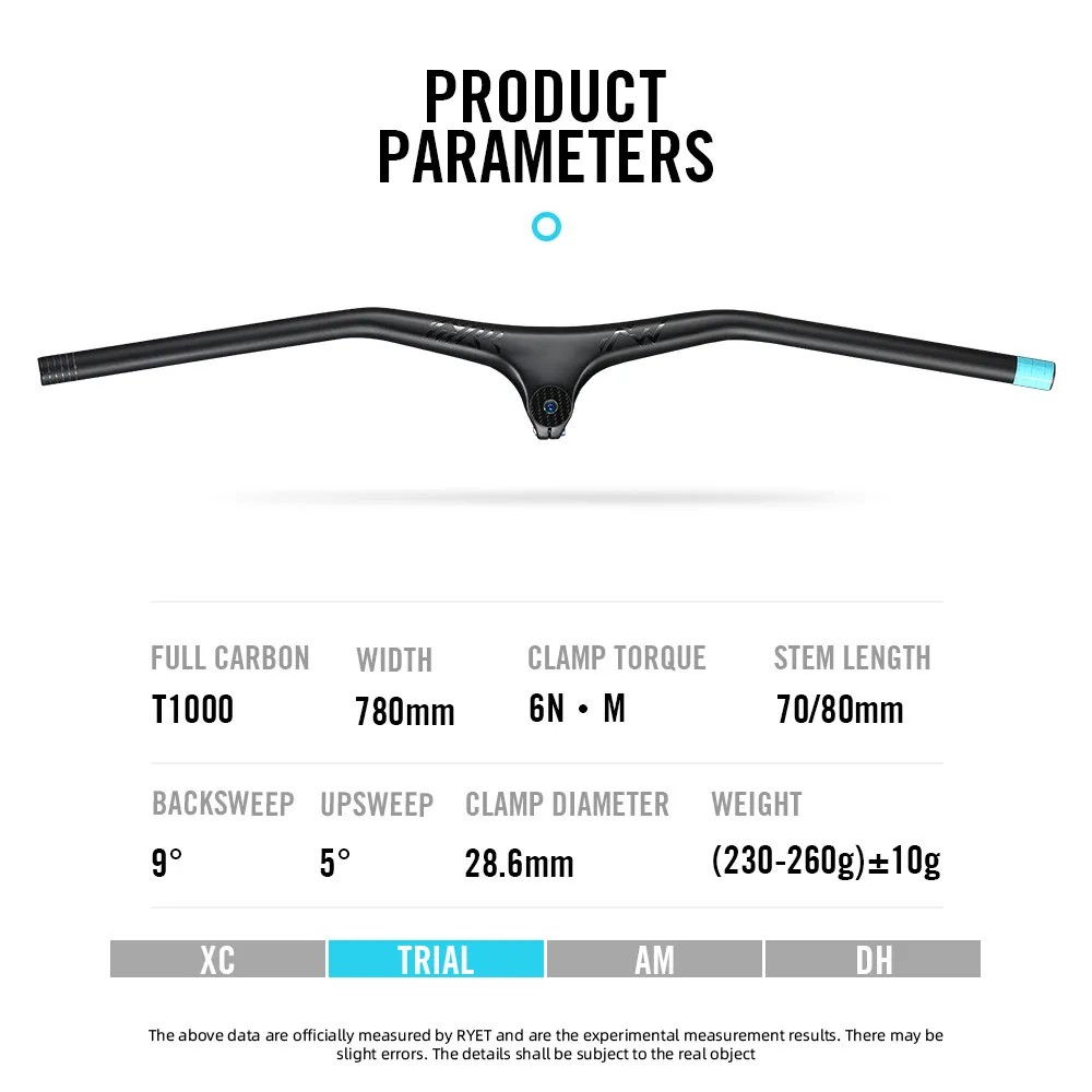 T1000 руль из углеродного волокна интегрированный MTB велосипед рукоятка-17 градусов блок 780*28 6 мм XC пробная DH ENDURO горный велосипедный