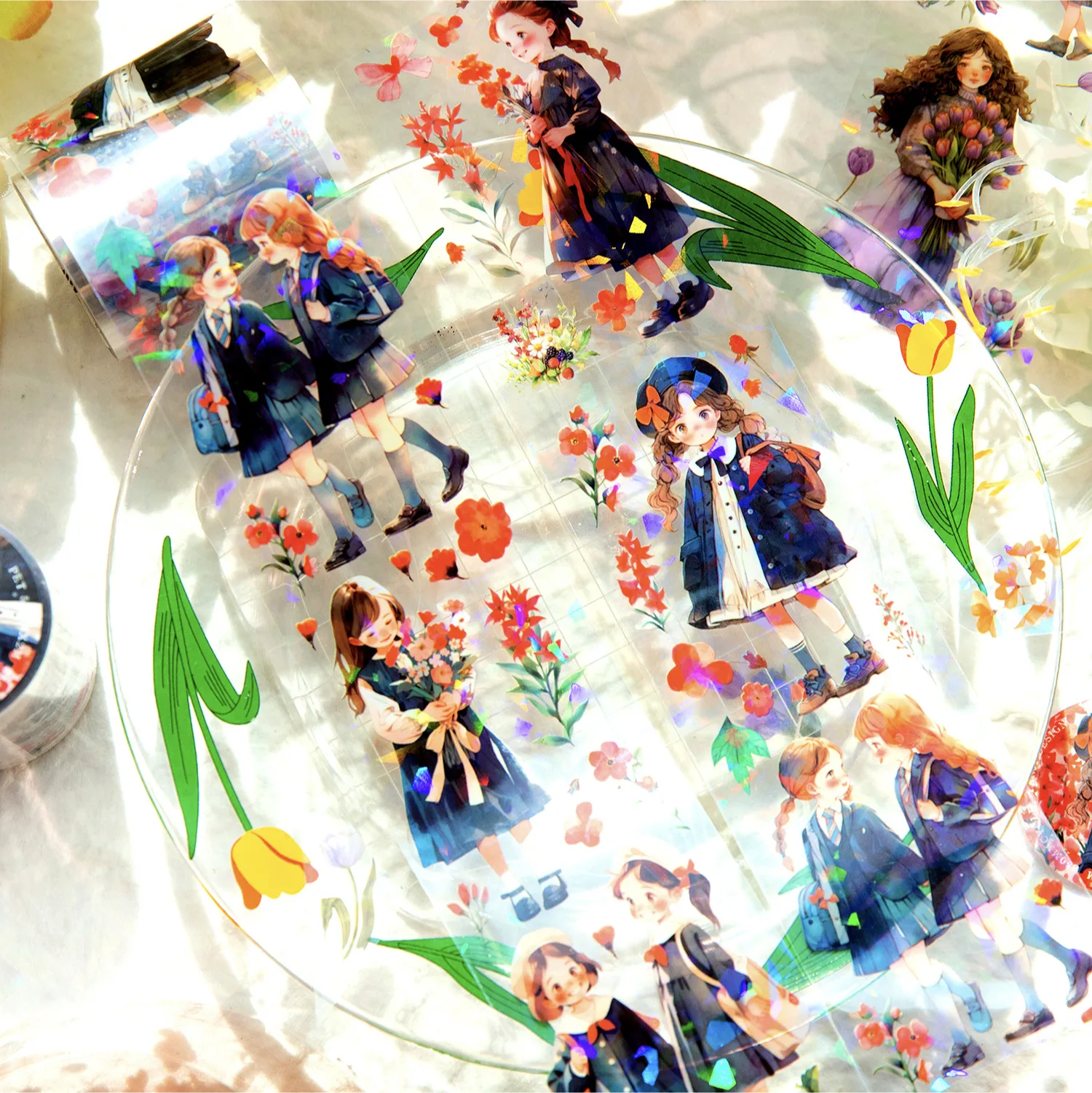 Yanji flower and girl scrapbooking pet deco tape shell light pet masking tape