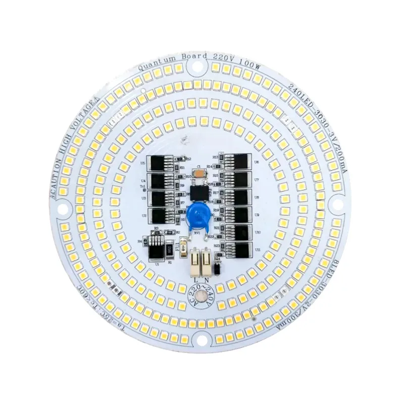 Smooth TRIAC Dimmable 100W 220V driverless AC LED Board V3 PCBA Samsung LM301B LED & 660nm DOB LED board for LED grow light