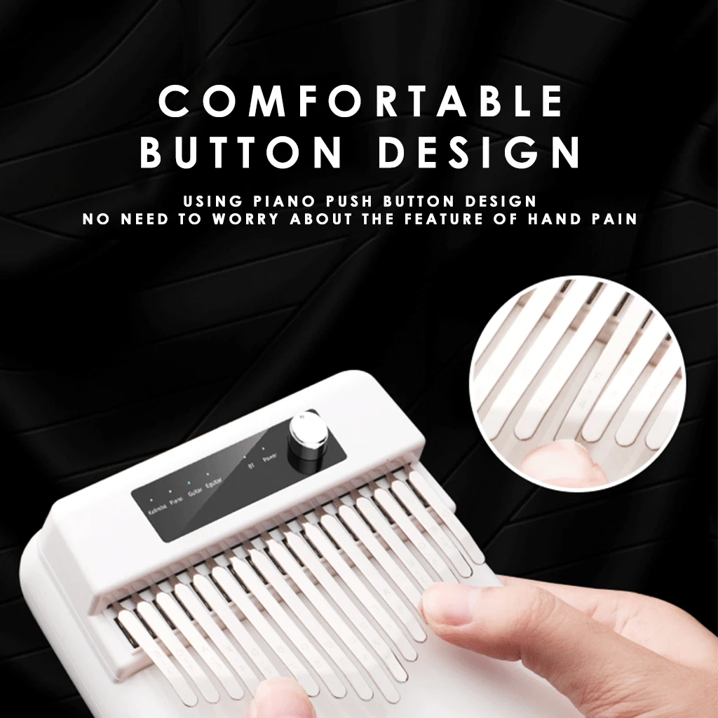 NAOMI Digital Kalimba 17 Key Electric Thumb Piano Bluetooth Amplifier Gift 4 Timbres BT Connection Mbira