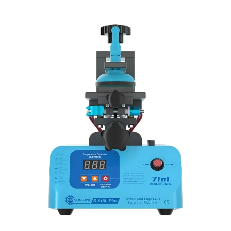 SUNSHINE S-918L Plus 7 in 1 Straight and Curved Screen LCD Vacuum Separator 360 Mobile Phone Heating Remove Screen Repair Tools