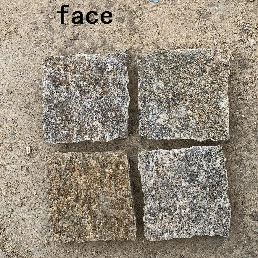 SHIHUI Cheap Natural Stone Tiger Skin Quartzite Brick Pattern Paving Stone Mesh Cobblestone Pavers for Driveway Street