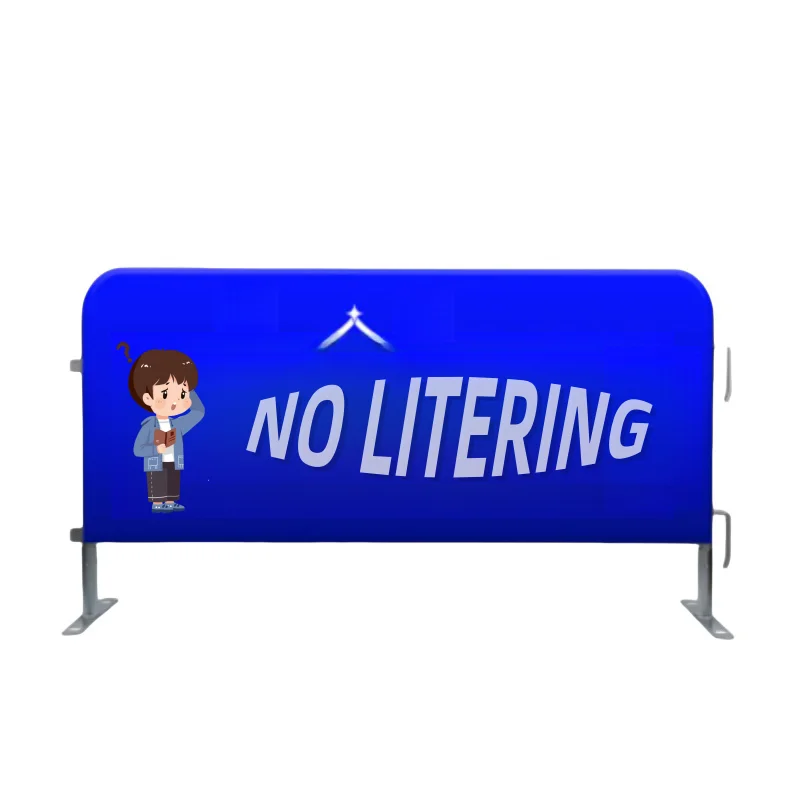 Flash Sale Temporary Fencing Barricade Banner Cover Concert Crowd Control Barrier Covers Queue Line Stand Cover