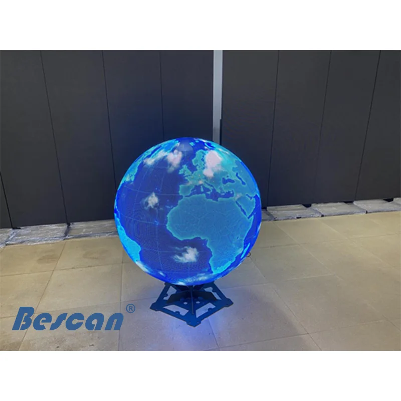 BESCAN Customized Dimension Sphere Screen Indoor Advertising Spherical Video Ball Led Screen P1.8 P2 P3 P4  Led Sphere Display