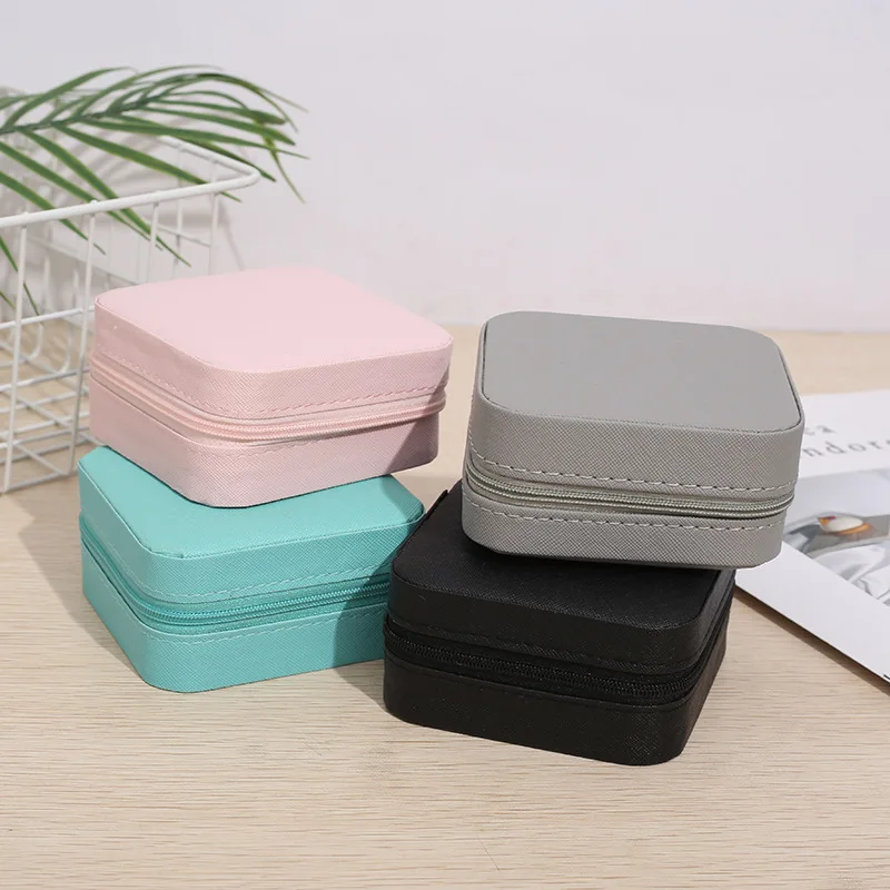 Wholesale Custom Logo Joyeros Pu Leather Portable Small Jewelry Case Travel Jewellery Boxes For Jewelry Ring Necklace Organizer