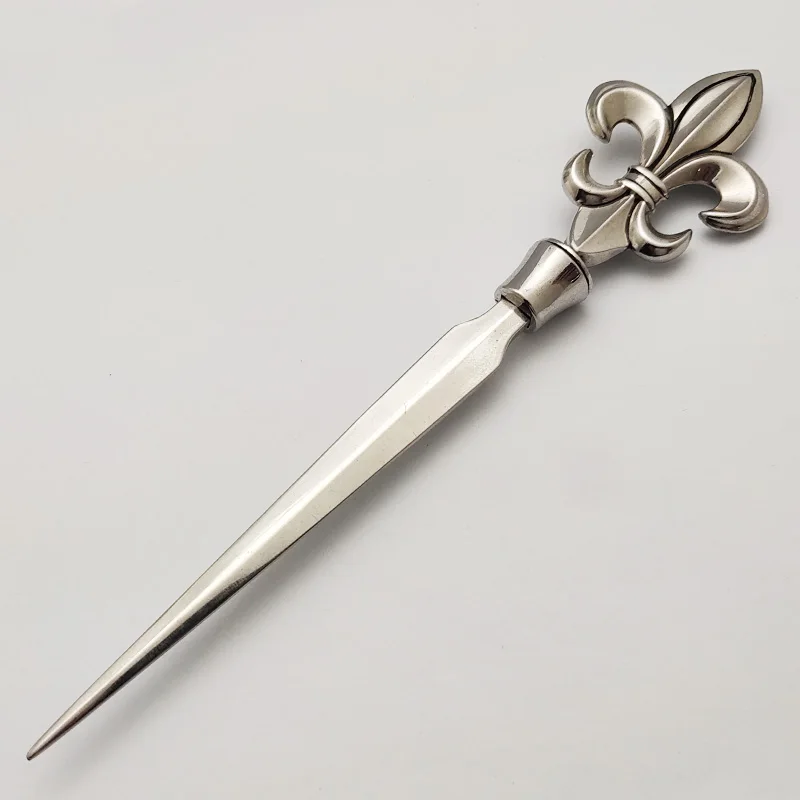 
Novelty silver metal fleur-de-lis decorative letter opener 