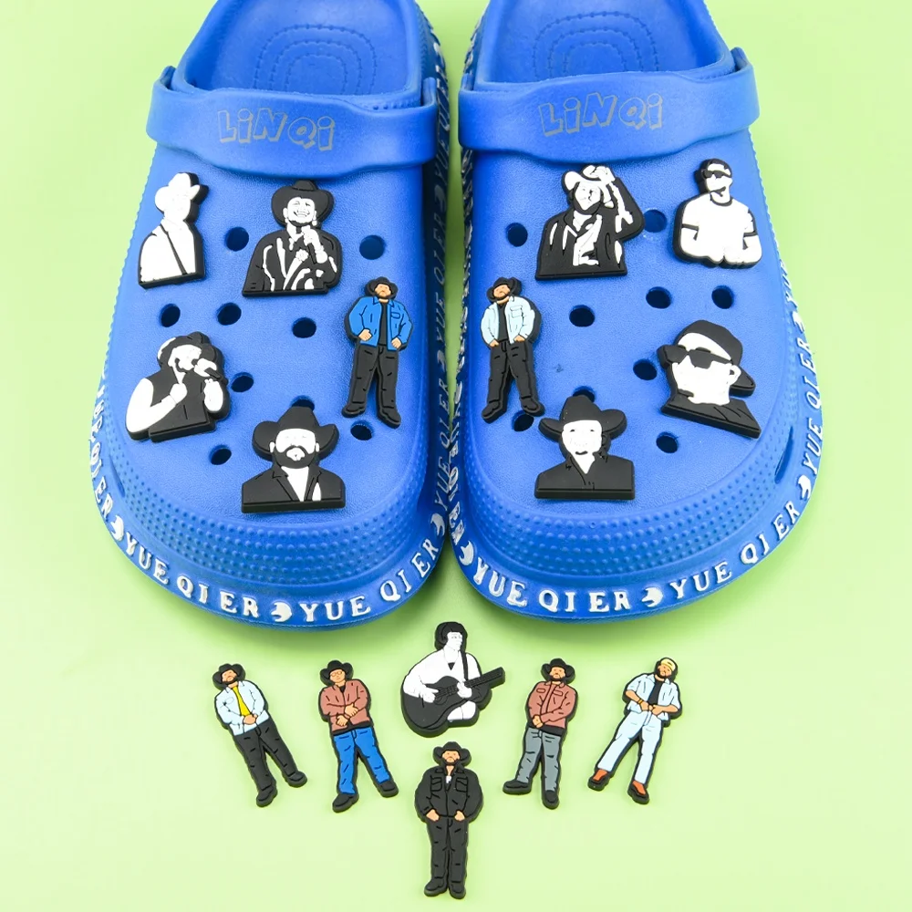 2023 Cartoon Wholesale Clog Shoe Decorations Charms Soft PVC Western cowboy Shoe croc Charms As a gift for the child