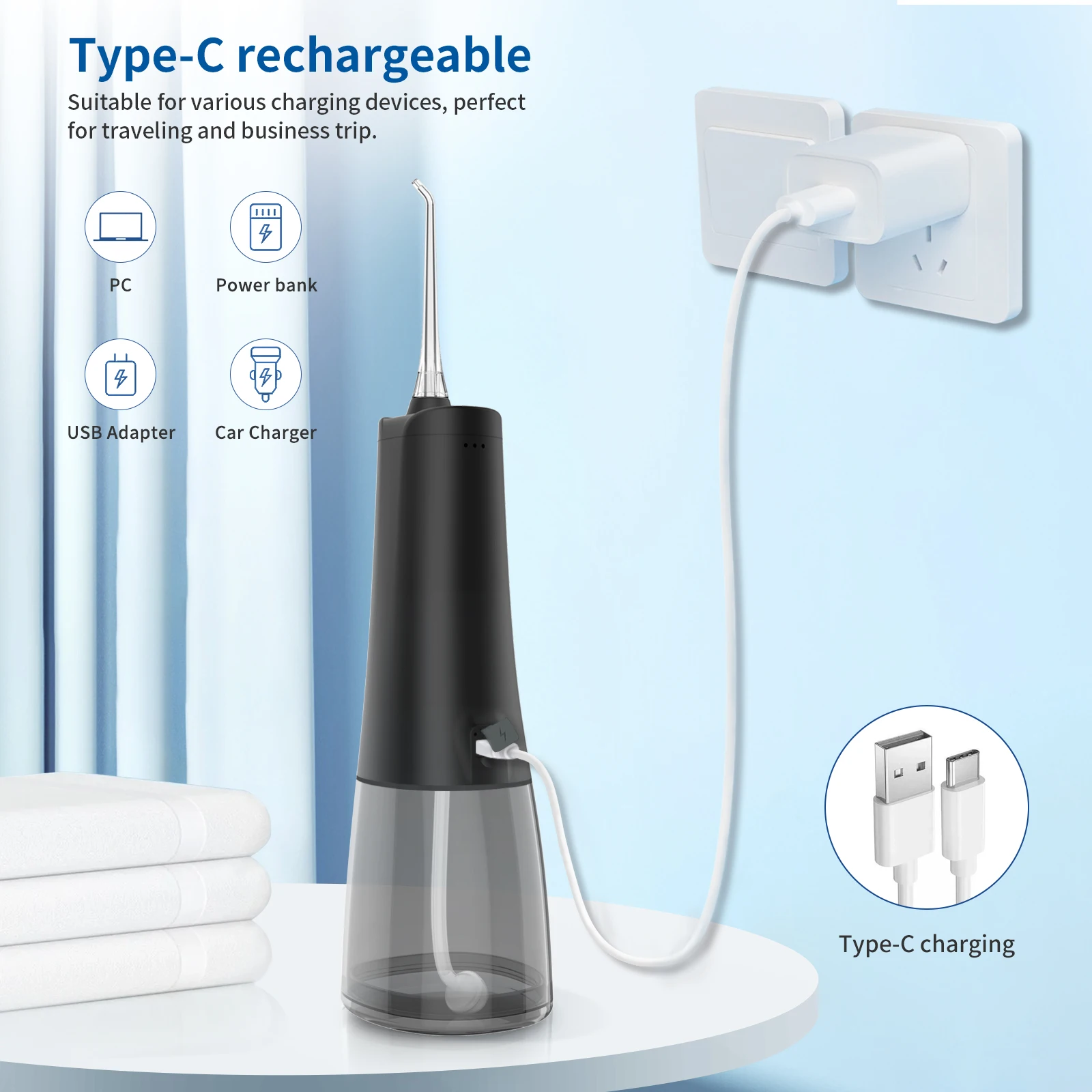 Oral Care Hygene Kit Product Set Irrigator Spray Devices Sprayer Mouth Wash Products Wireless  Ipx7 Oral Irrigator Water Flosser