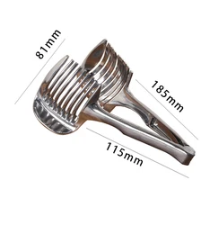 Hot sell stainless steel fruit tongs onion holder tomato slicer lemon cutter