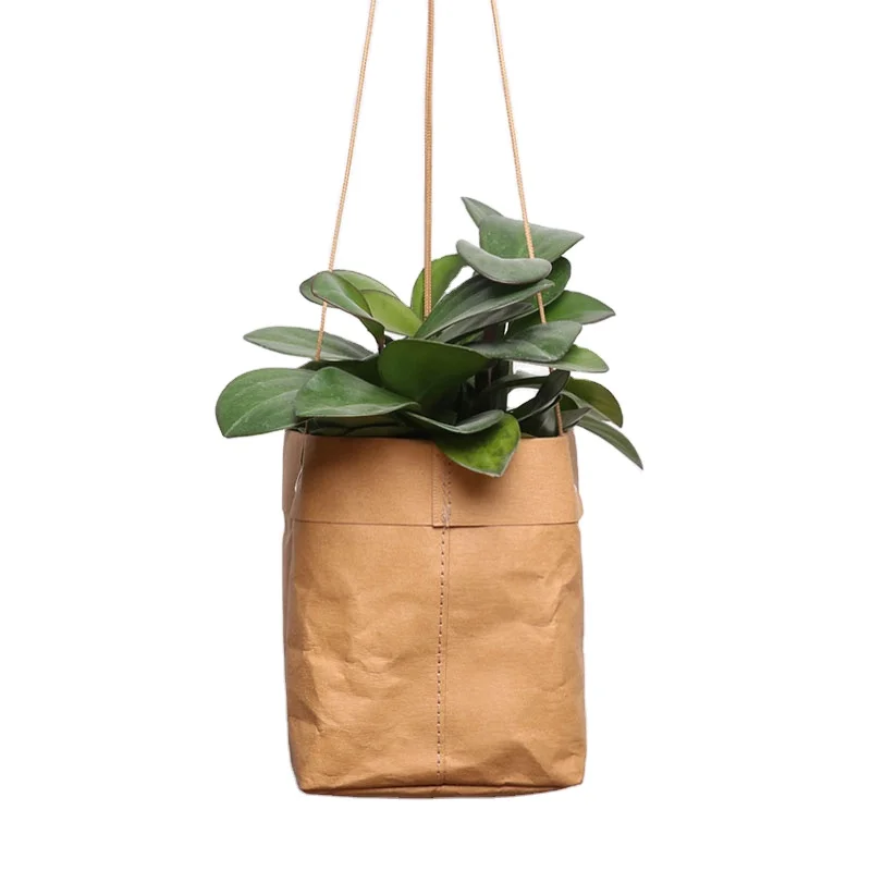 Custom Waterproof Washable Collapsible Storage Box Bucket Reusable Plant Flower Pots Nordic Tyvek Kraft Paper Bag Box