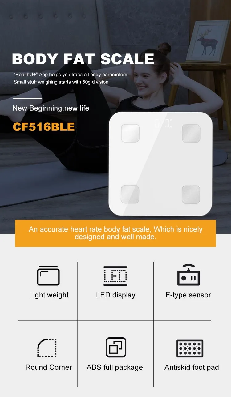 180kg Body Composition analyzer  BMI reading Scale with LED Display Bathroom Scale with Bluetooth & WiFi Measures Body Fat Scale