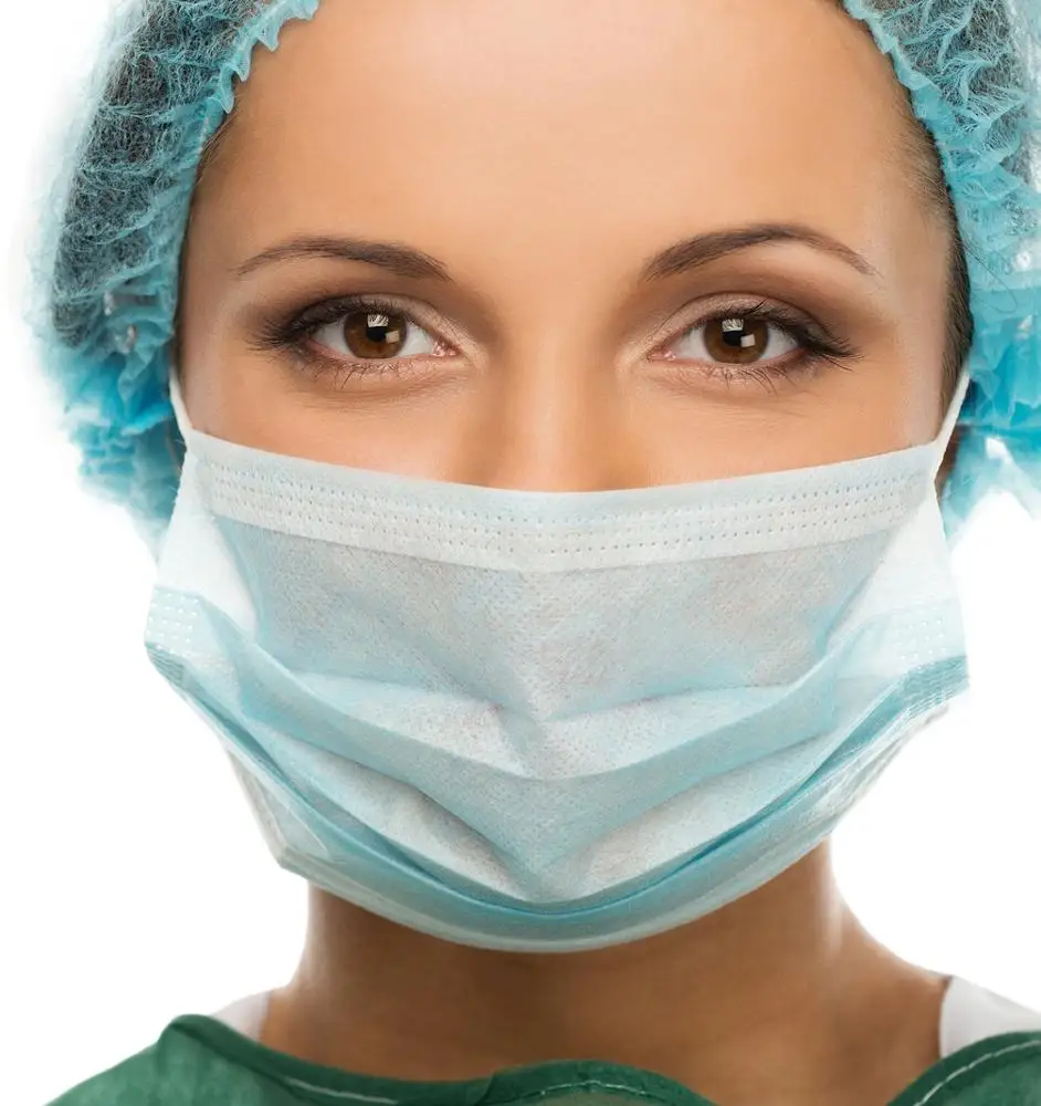 Face Mask with earloops 3 layers non sterile Non Woven Disposable Surgical