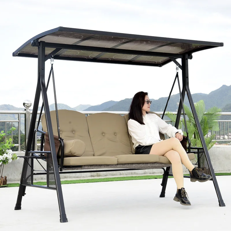 comfortable outdoor hotel furniture movable rattan sofa double seat,swinging garden patio wicker swing chair