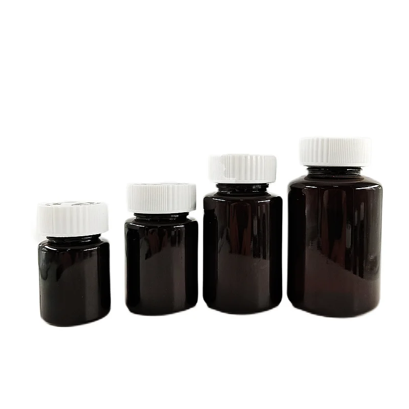 Bottle With Screw Cap Pharmacy Bottle Plastic Packaging  Amber Pharmacy Bottle