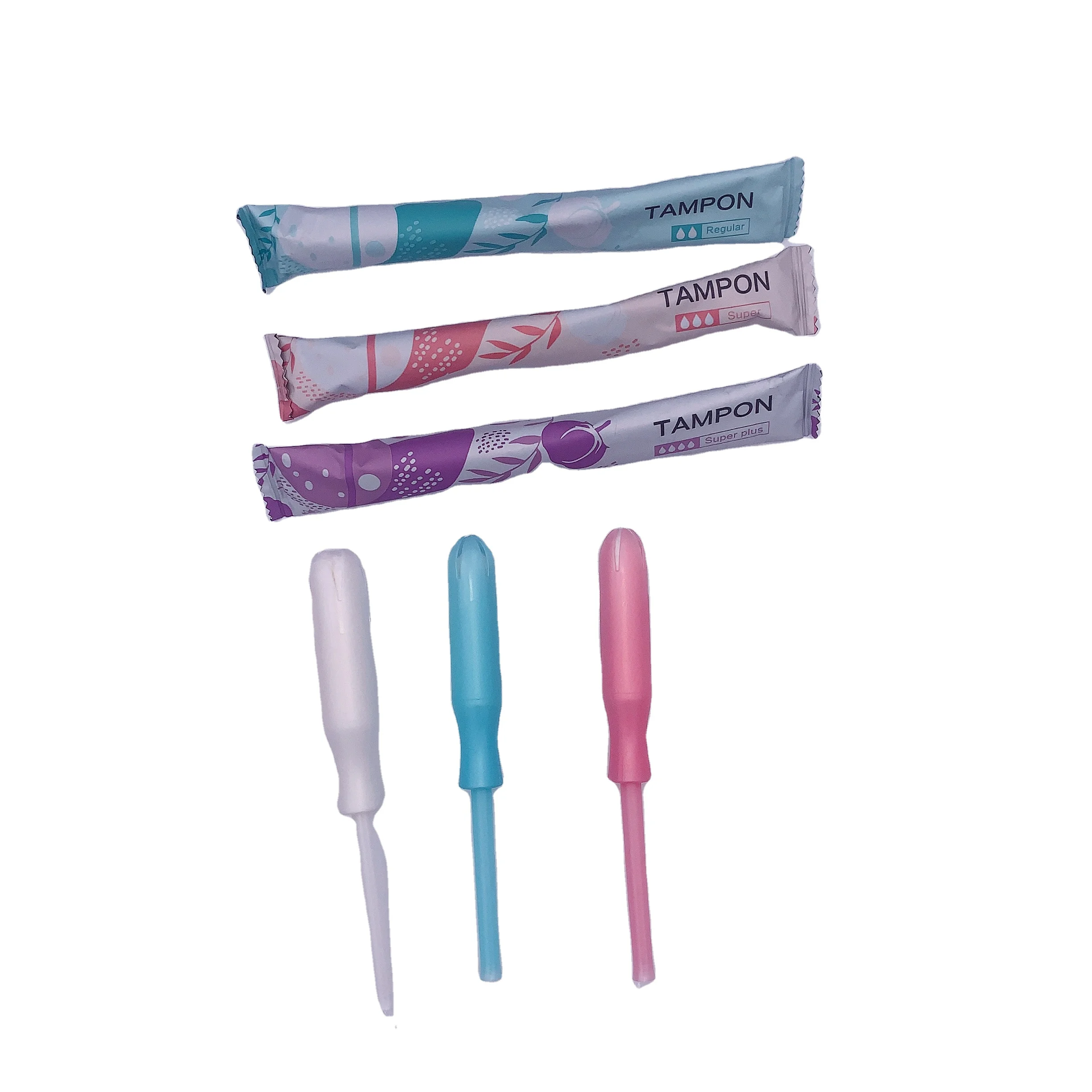 Menstrual sanitary tampon organic personalized encreur custom logo plastic applicator tampons