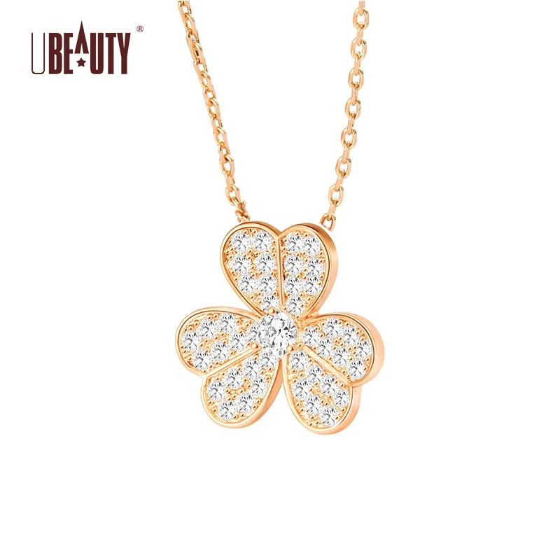 factory price Adjustable size girls women gold means crystal  diamond flower necklace pendant