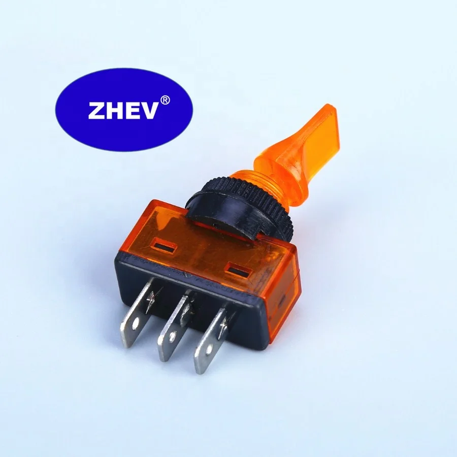 Auto 12V ASW-14D Toggle Switch With Orange M12 Plastic