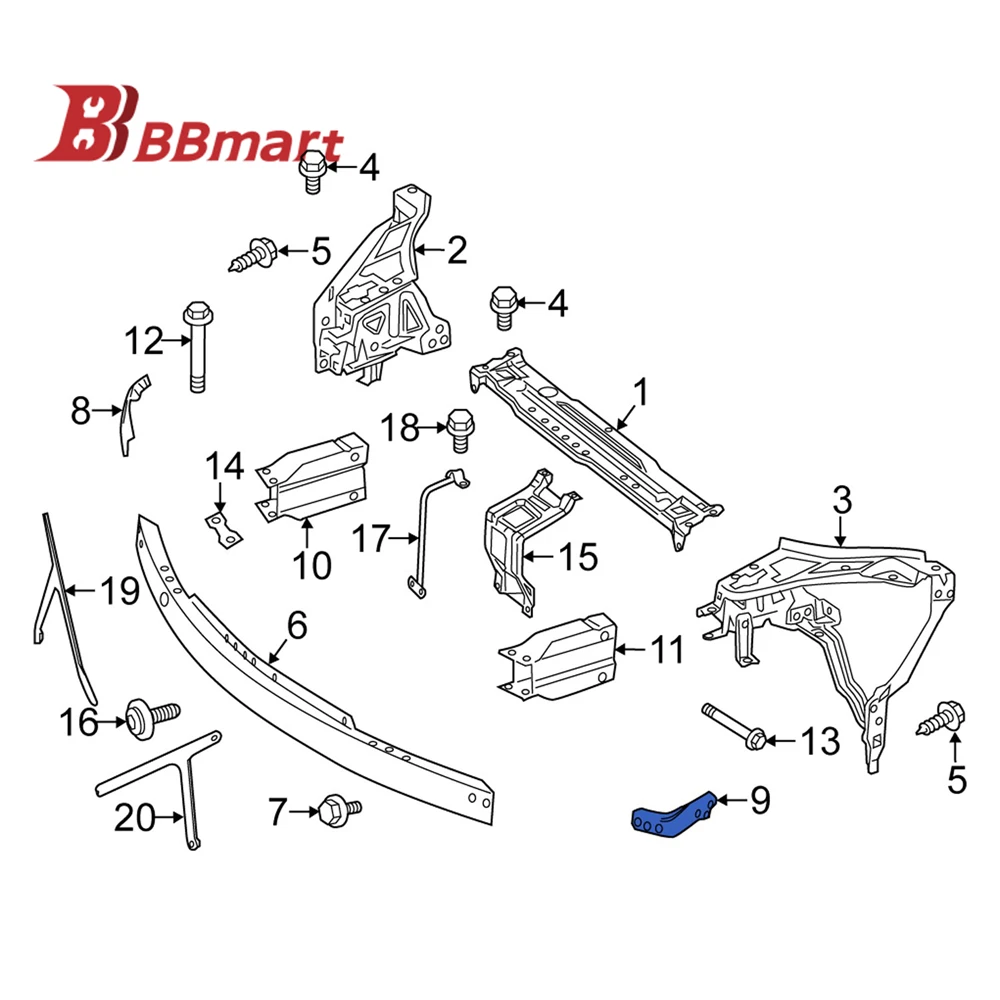 Автозапчасти BBmart передний правый внутренний радиатор поддержка воздуховода для Mercedes Benz W213 OE 2138858406