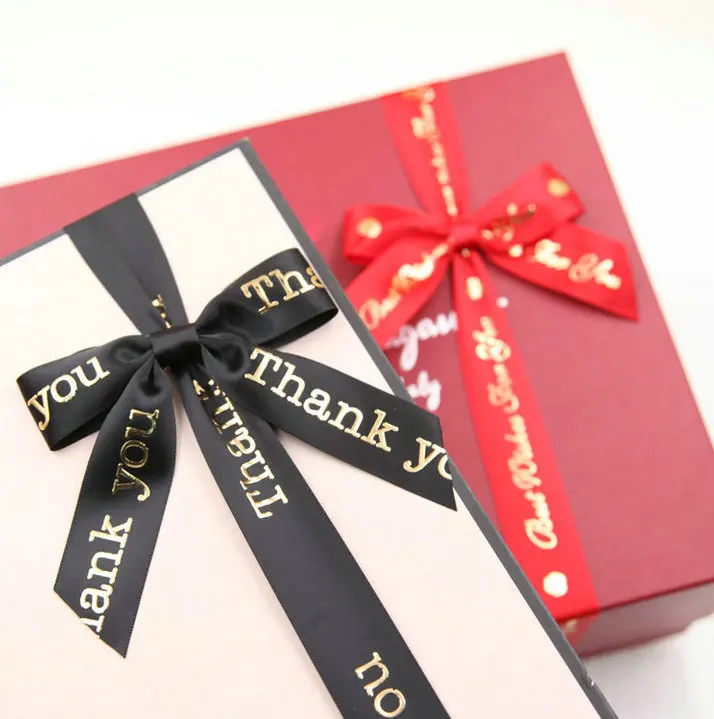 Wholesale Decoration Ribbon  Bow Custom Packing Bow Colors Satin Ribbon Gift Wrapping Bow With Company Logo Printed