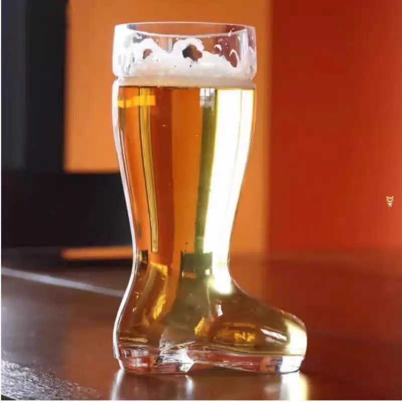 Funny Foot Boot Shape Customized Logo Beer Glass For Restaurants And Parties