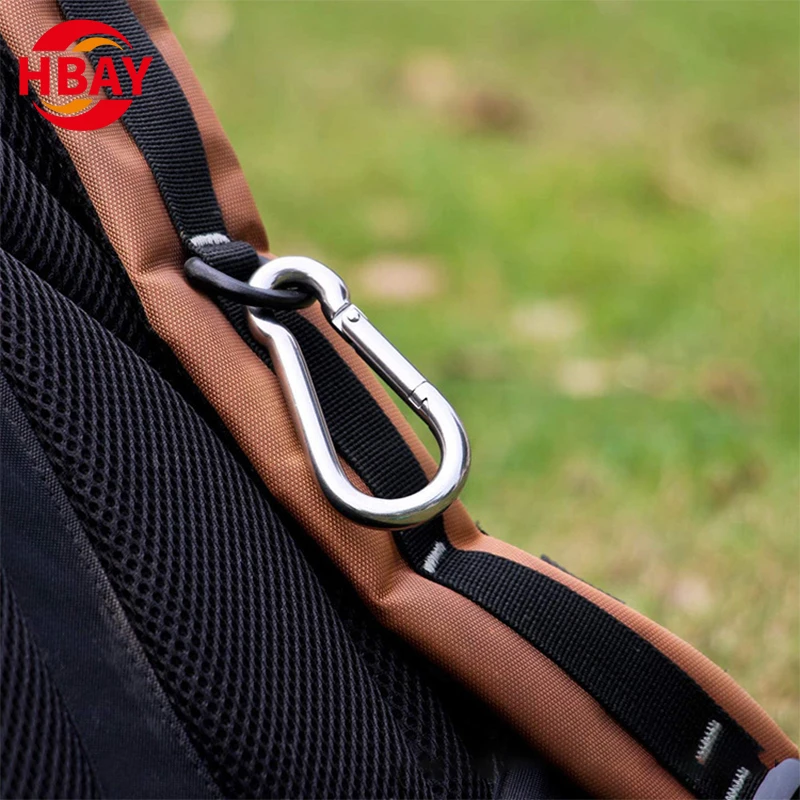 Wholesale Factory Price Stainless Steel 316 Carabiner Belt Spring Buckle Safety Insurance Keychain Hook Safety Rope