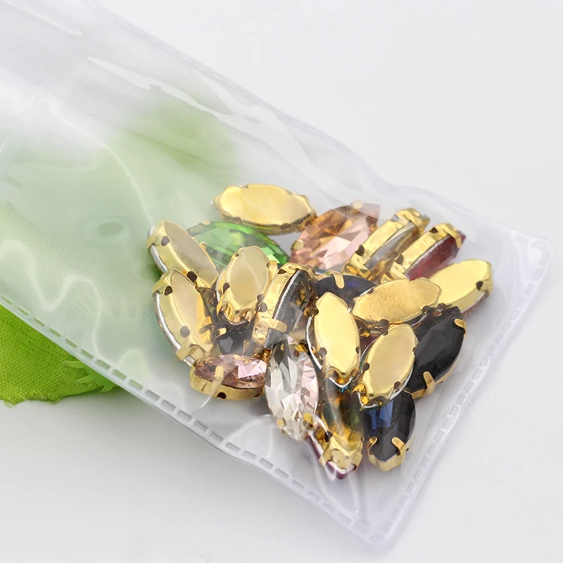 Xichaun Navette Shaped Rhinestone With Claw K9 Glass Fancy Stone Sew On Strass Crystal Stones