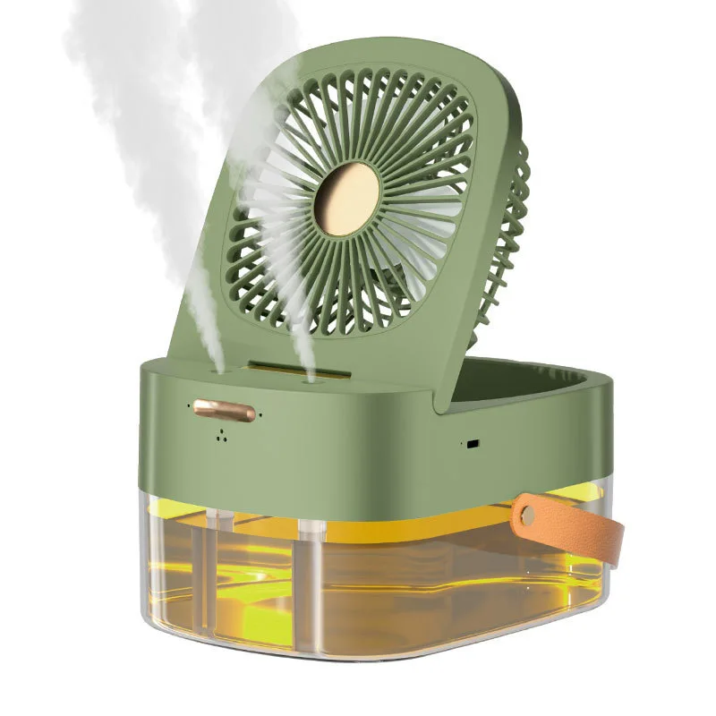 New Hot Summer Home Appliance Desktop Fan 3 Speeds Water Mist Fans 4000mah 2.5l Dual Spray Humidifying Fan With Night Light