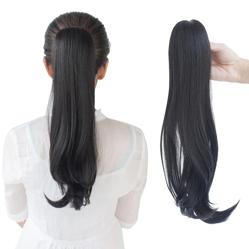 
2020 Hot selling Hair wholesale soft beautiful straight hair extension ponytail extensions hair ponytails 