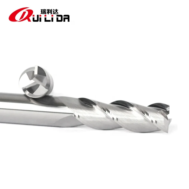 HRC55 polishing solid carbide end mill cutter fresas molino final cnc router bit set for Aluminium