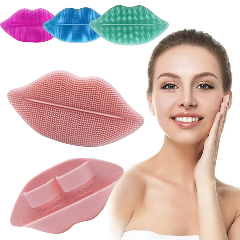 Lip Shape Exfoliating Face Cleaning Scrubber Silicone Face Facial Cleansing Brush