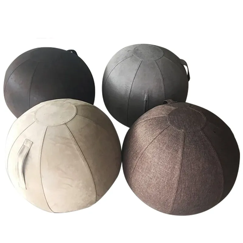 Multi-functional Balance Smooth Stretching Stability Sitting Ball Yoga Ball Chair Cover With Handle