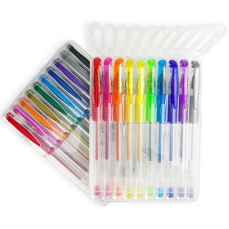 Supply New 100pcs Paint Mark Pens OEM Hot Sale 10 Gel Pens with PVC Packaging