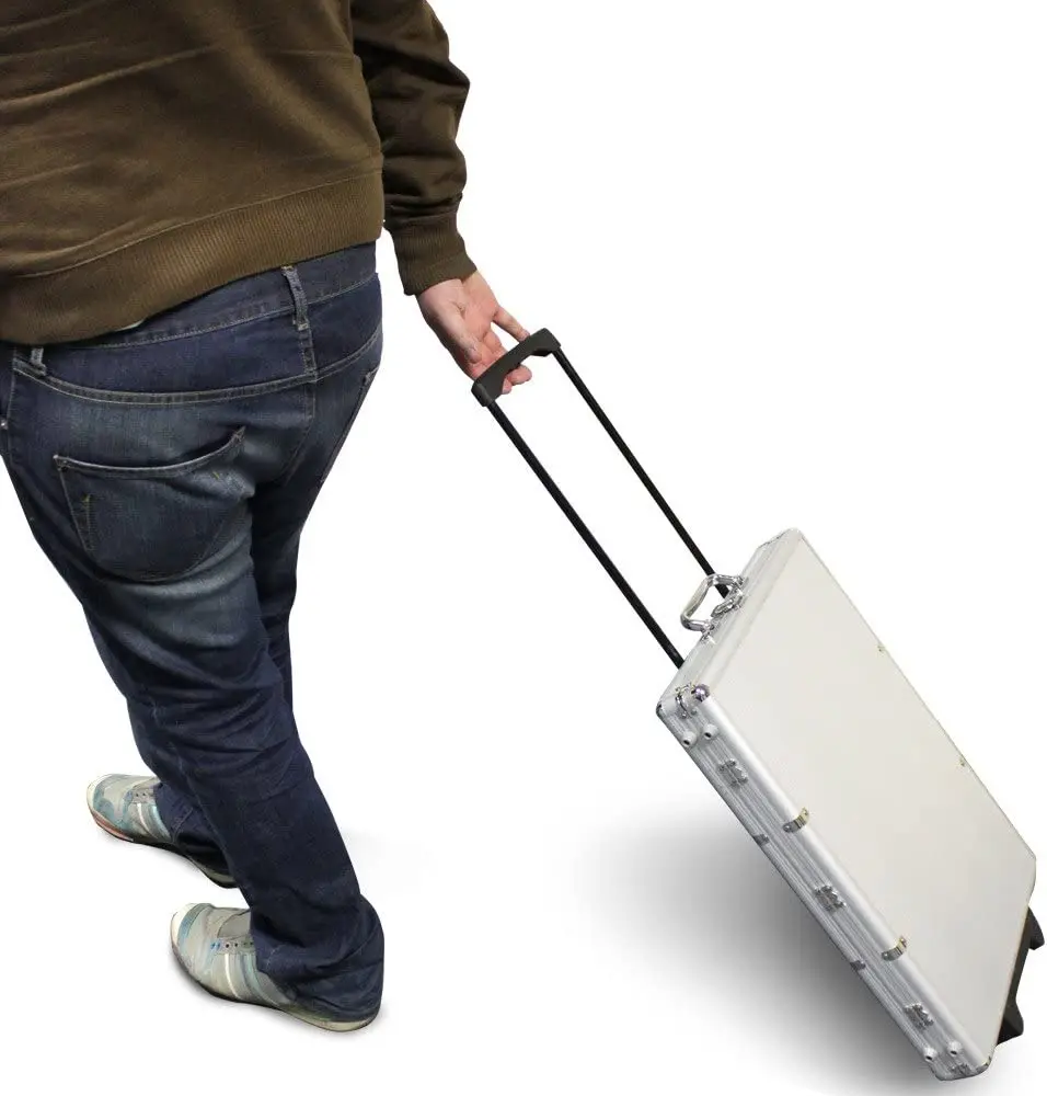 1000 poker case with trolley